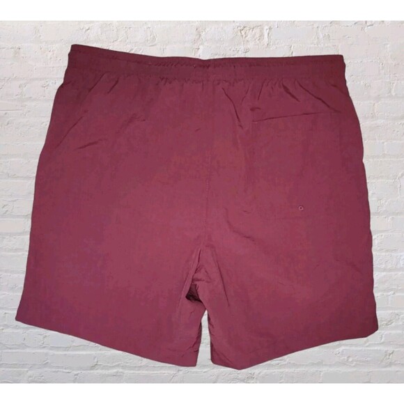 Pacsun Drawstring Nylon Lined Board Shorts Mens MED Maroon Beach Swim Surf - Picture 3 of 7